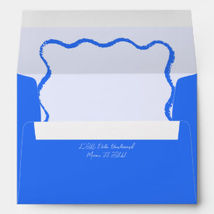Enveloppe Cobalt Blue Wavy Squiggle Faire-part de mariage