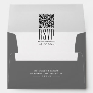 Enveloppe Code QR préadressé élégant RSVP