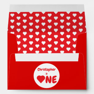 Enveloppe Coeur 1er anniversaire