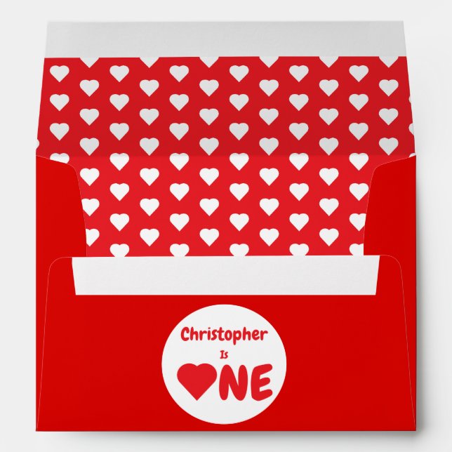 Enveloppe Coeur 1er anniversaire (Dos (Bas))