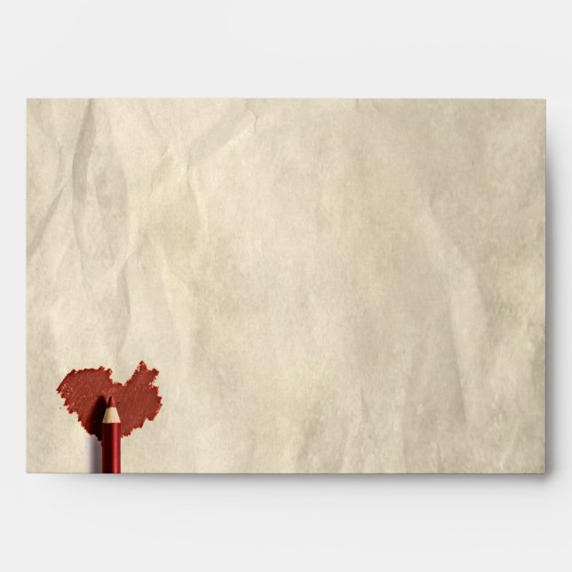 Enveloppe Coeur à motifs dessinés (Devant)