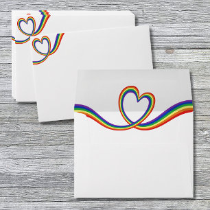 Enveloppe Coeur arc-en-ciel LGBTQ