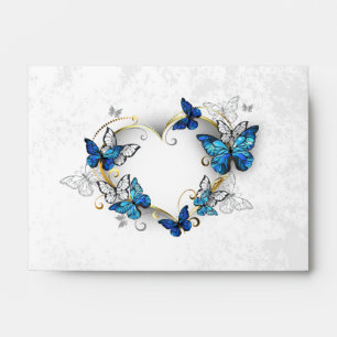 Enveloppe Coeur bijoux avec papillons Morpho