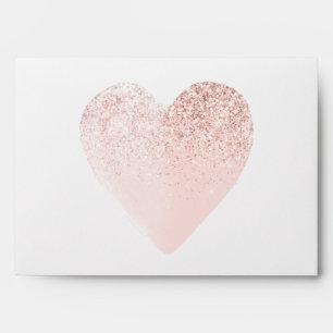 Enveloppe Coeur de Parties scintillant rose pâle