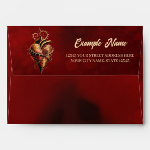 Enveloppe Coeur de passion romance et amour.