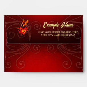 Enveloppe Coeur flamboyant.