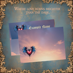 Enveloppe Cœur Flamboyant de la Lune – Amour Cosmique Gothiq