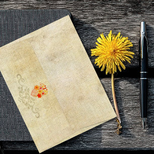 Enveloppe Cœur Floral Sacré Élégance Baroque Mexicaine