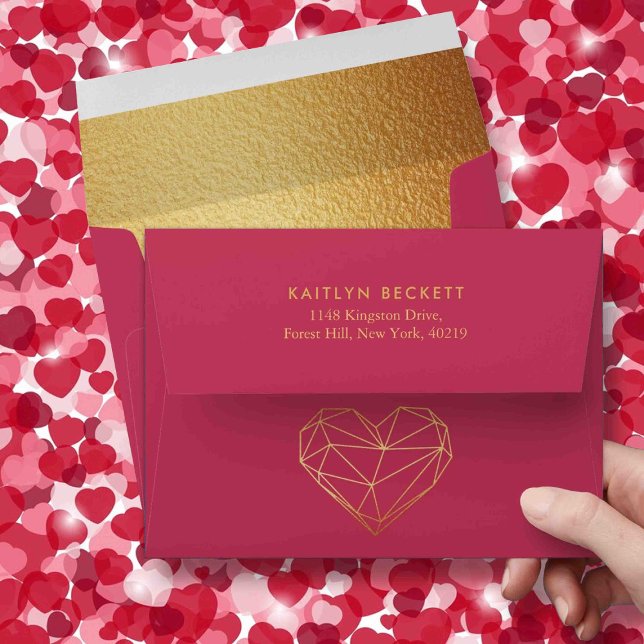 Enveloppe Coeur géométrique Saint-Valentin (Créateur téléchargé)