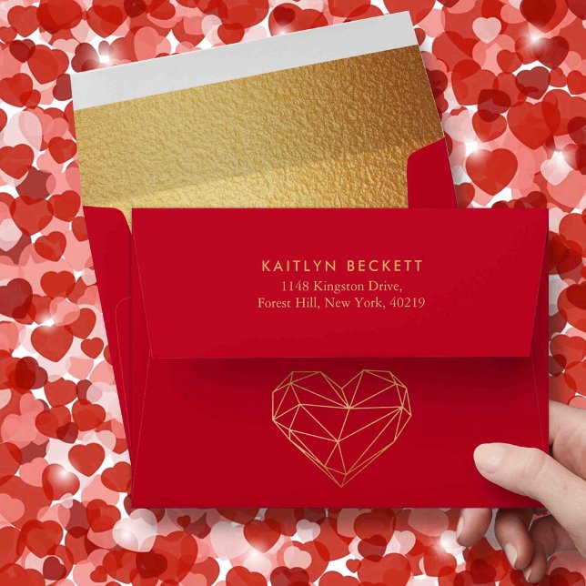 Enveloppe Coeur géométrique Saint-Valentin (Créateur téléchargé)