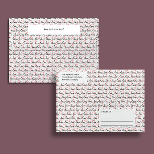 Enveloppe Cœur Noir Rose Lettres d'Amour de la Sai