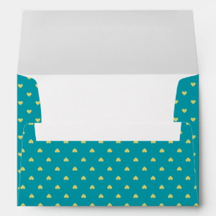 Enveloppe Coeur or Motif Abstrait avec Arrière - plan bleu