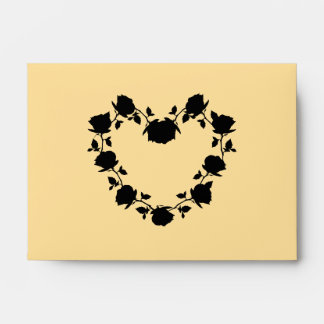Enveloppe coeur Rose noir