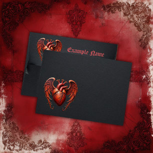 Enveloppe Coeur rouge gothique avec Rose - Romantique foncé