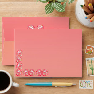 Enveloppe Coeur taché à l'intérieur du volet extérieur