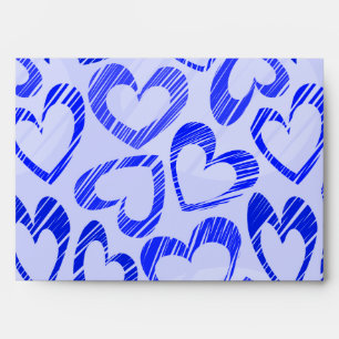Enveloppe Coeurs bleu foncé