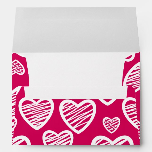 Enveloppe Coeurs d'amour rouge (Dos (Bas))