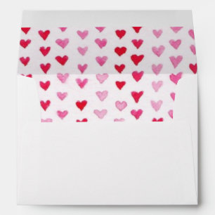 Enveloppe Coeurs d'aquarelle