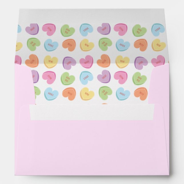 Enveloppe Coeurs de bonbons colorés Valentine (Dos (Bas))