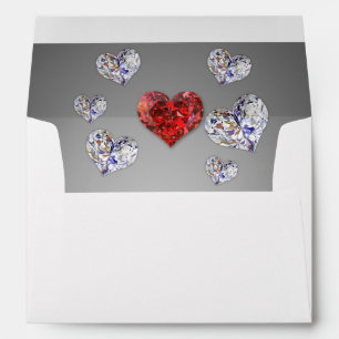 Enveloppe Coeurs de diamants précieux et élégants