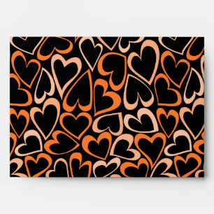 Enveloppe Coeurs orange