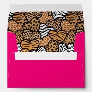 Enveloppe Coeurs Posters de animaux roses sauvages Saint Val