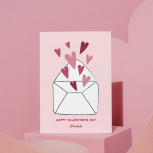 Enveloppe Coeurs rose mignonne Carte Saint-Valenti