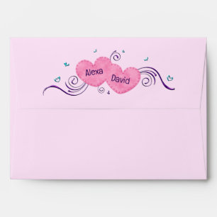 Enveloppe Cœurs roses