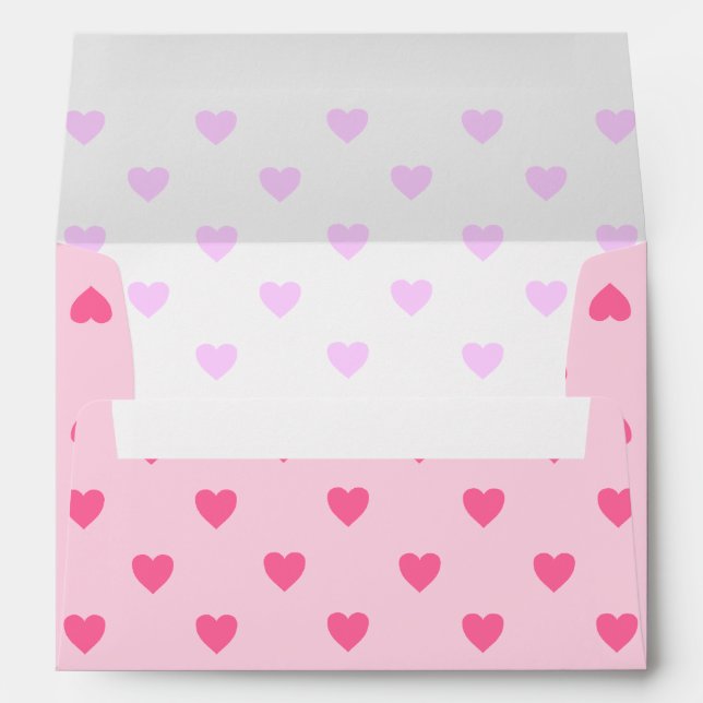 Enveloppe Coeurs roses A7 (Dos (Bas))