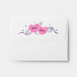 Enveloppe Cœurs roses Merci