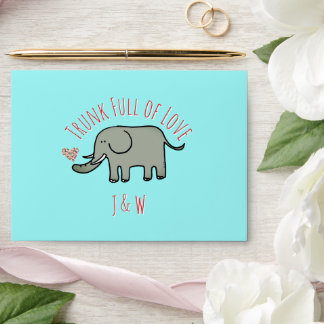 Enveloppe Coffre plein d'amour Éléphant mignon de la Saint-V