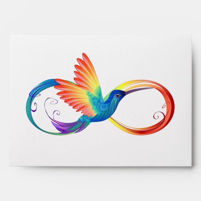 Enveloppe Colibri arc-en-ciel avec symbole Infinity (Devant)