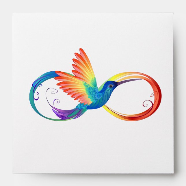Enveloppe Colibri arc-en-ciel avec symbole Infinity (Devant)