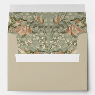 Enveloppe Colibris et Fleurs Art Nouveau