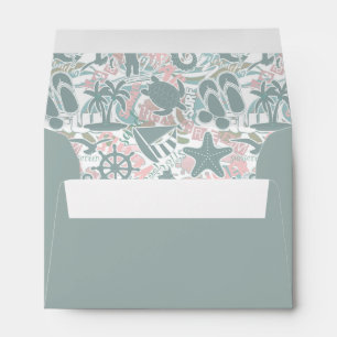 Enveloppe Collage de plage nautique Sage ID840