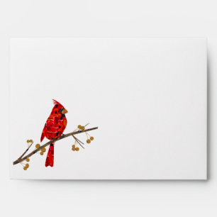 Enveloppe Collage d'oiseau Cardinal de Noël