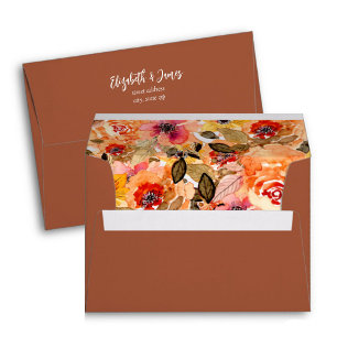 Enveloppe Collage floral d'automne en terre cuite