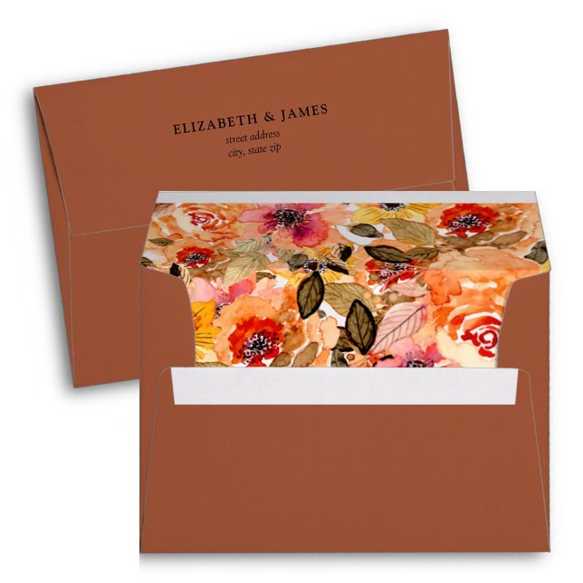 Enveloppe Collage floral d'automne en terre cuite (Créateur téléchargé)