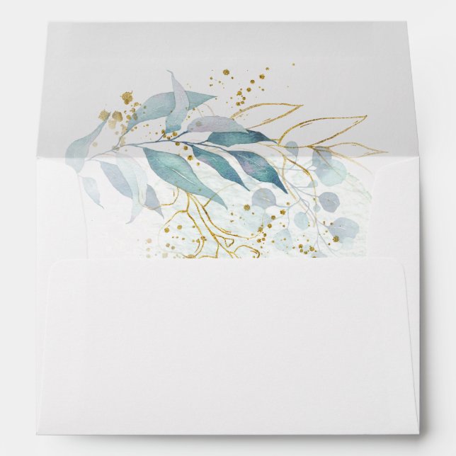 Enveloppe Collection de Mariages Bleu Or (Imiter) Blanc (Dos (Bas))