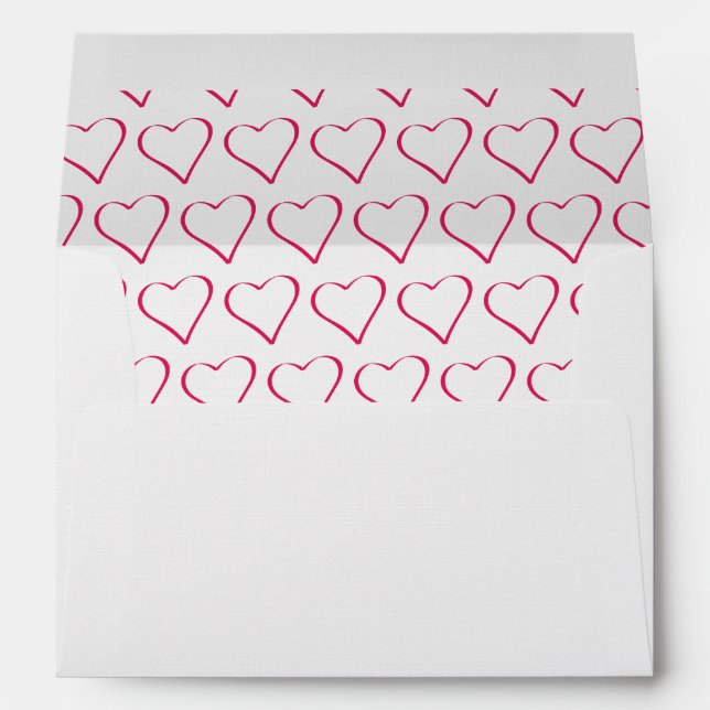 Enveloppe Collection de Mariages d'enveloppes de coeur en re (Dos (Bas))