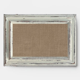 Enveloppe Collection de Mariages Rustic White Frame & Burlap