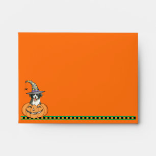 Enveloppe Collie de bordure Halloween