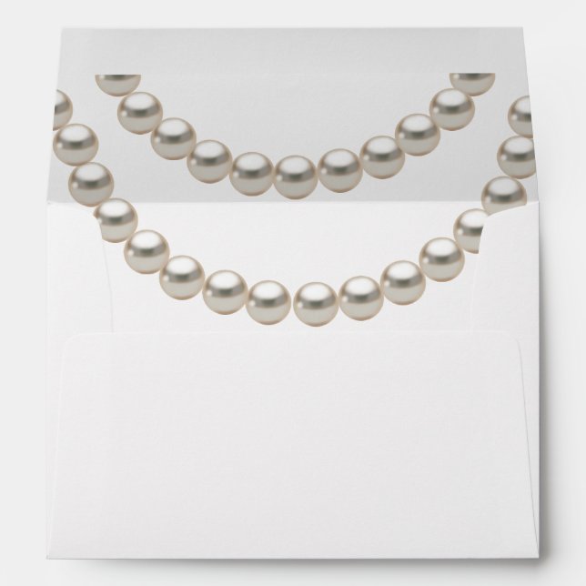 Enveloppe Collier de perle d'argent Mariage élégant (Dos (Bas))