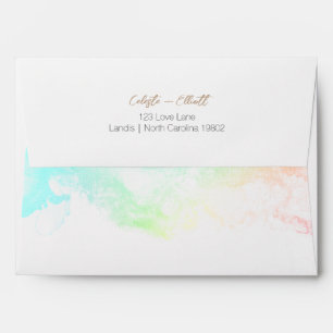 Enveloppe Coloré Arc en ciel nuages Baby shower Adresse de r