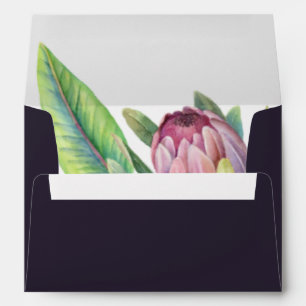 Enveloppe Coloré Tropical Floral Violet Faire-part de mariag