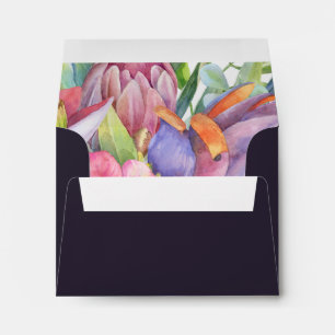 Enveloppe Coloré Tropical Violet foncé auto-adressé RSVP