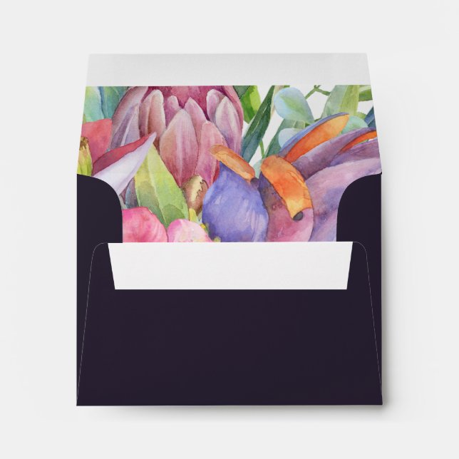 Enveloppe Coloré Tropical Violet foncé auto-adressé RSVP (Dos (Bas))