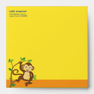 Enveloppe colorée amusante de petit singe