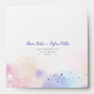 Enveloppe colorée de la suite Mariage aquarelle