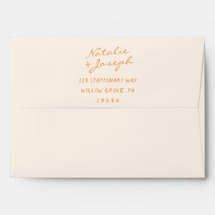 Enveloppe Colorful main écrit Whimsical Funky Mariage